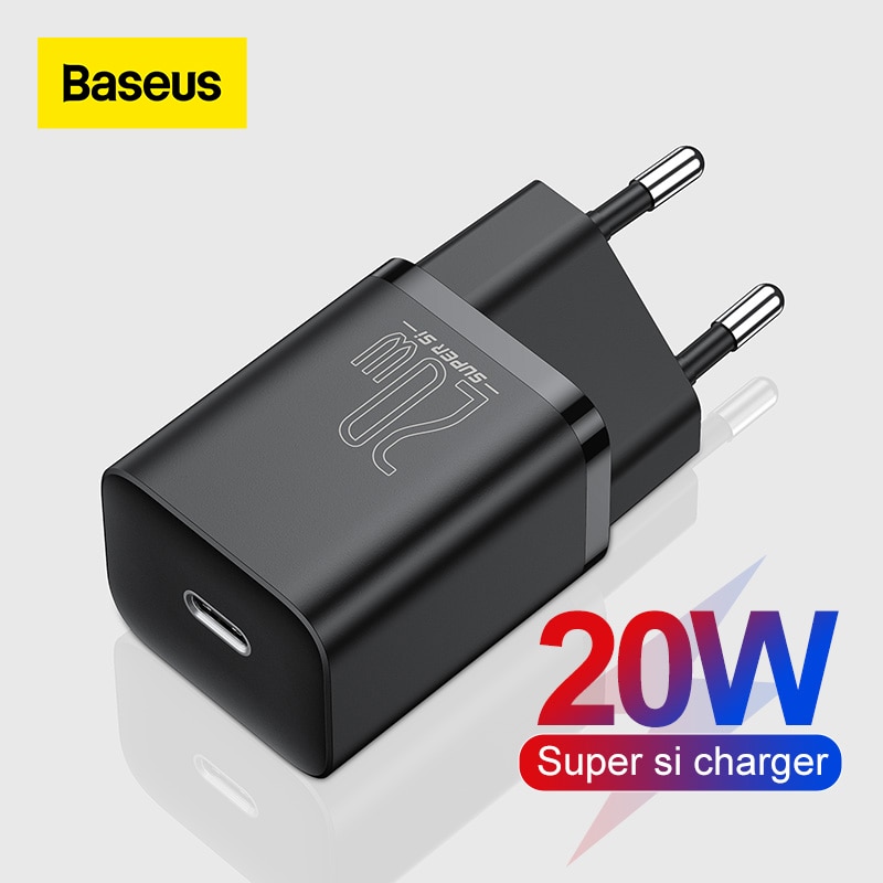 Baseus 20W Pd Super Si Usb C Lader Voor Iphone 12 Pro Max Ondersteuning QC3.0 Snel Opladen Draagbare Telefoon oplader Voor Ip 11 Pro Max