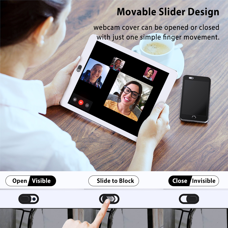 6PCS Universal WebCam Cover Shutter Magnet Slider Plastic Camera Cover For Web Laptop iPad PC Macbook Tablet Privacy Sticker