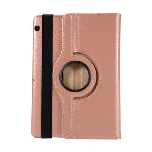 Voor samsung galaxy tab  s5e 10.5 hoes tablet sm -t720 sm-t725 10.5 '' 360 draaibare flip lederen standaard hoes met pen + film: Roségoud