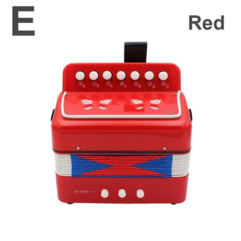 7 Keys 3 Buttons Mini Accordion Musical Instrument Children Kids Educational Birthday Accordion For Beginners Portabl E0r0: E