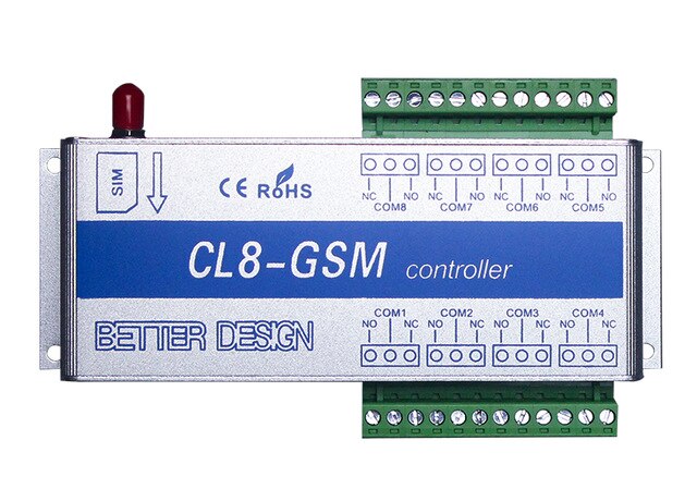 4 canaux GSM relais commutateur à distance intelligent GSM contrôleur commutateur Module GSM ouvre-porte pour porte Garage porte contrôle SMS appel téléphonique: cl8 gsm 8ch