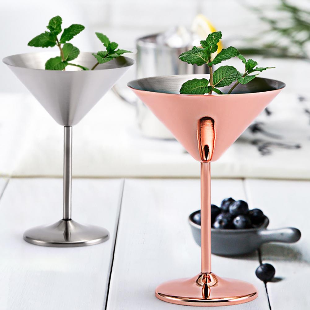 Stainless Steel Wine Glass High Base Anti-rust Exquisite Integrated Champagne Glass Bar Party Supplies Stylish Cocktail Cup