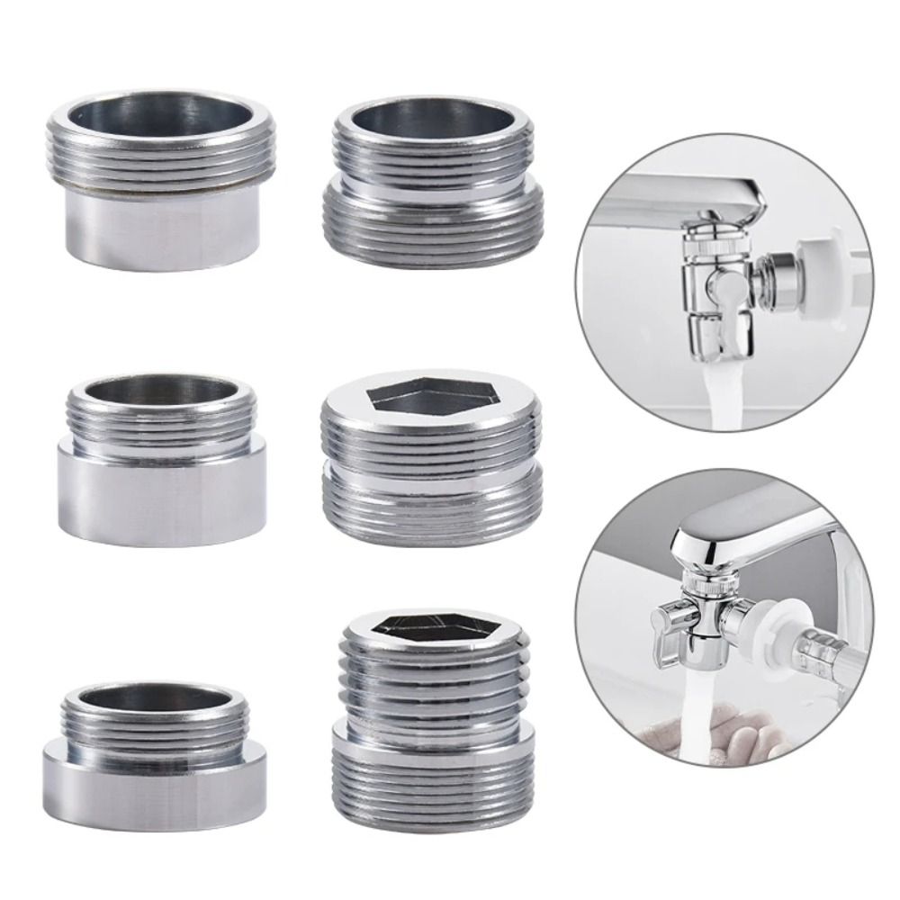 Ensemble d'adaptateurs de cuisine avec rondelle en métal, connecteur d'économie de robinet, aérateur, mâle femelle, accessoires HOAccessrespiration, 18mm, 20mm, 22mm, 24mm à 22mm