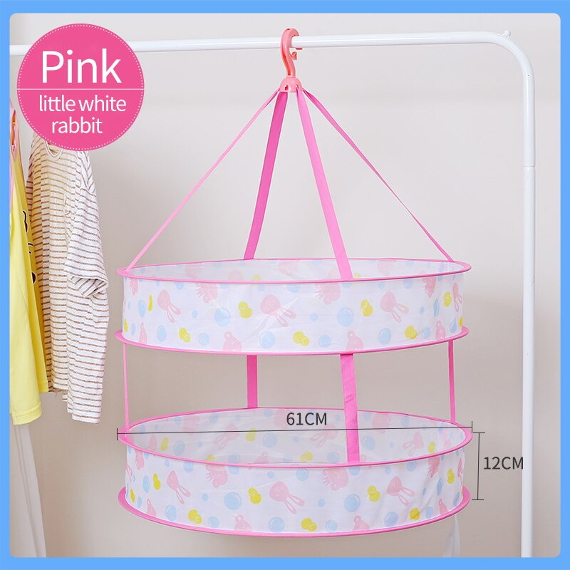 Liangduo Double-Layer Clothes Drying Net Hanging Clothes Laundry Basket Breathable Dryer Sweater Cloth Net Dry Rack Mesh Hanger: 1
