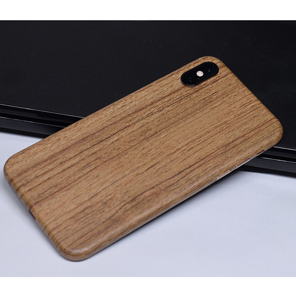 Película Anti arañazos de PVC Vintage cubierta completa removible de grano de madera teléfono pegatina accesorios pieles de protección trasera para IPhone X Xr: Yellow For Iphone X