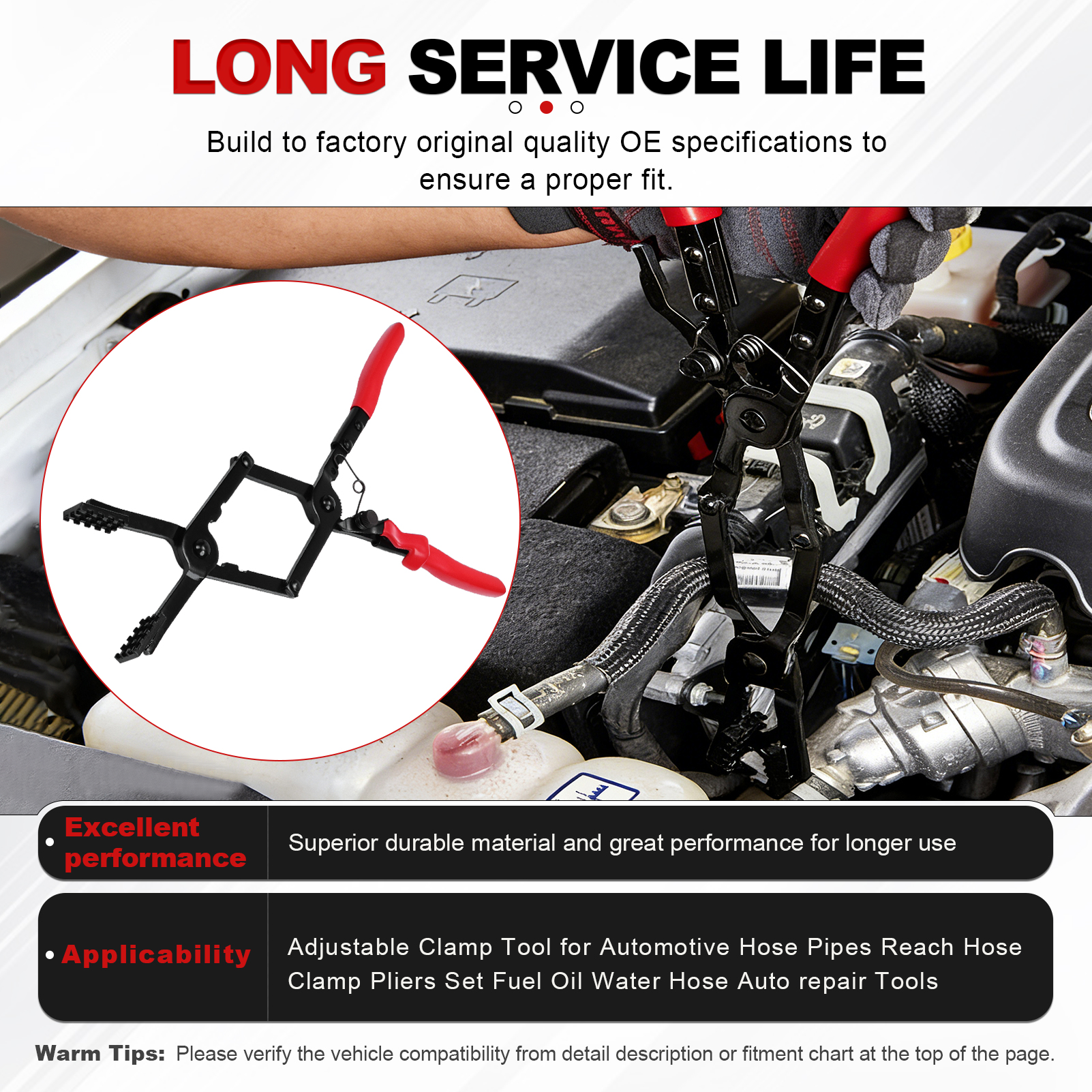 Universal Adjustable Clamp Tool for Automotive Hose Pipes Reach Hose Clamp Pliers Set Fuel Oil Water Hose Auto repair Tools
