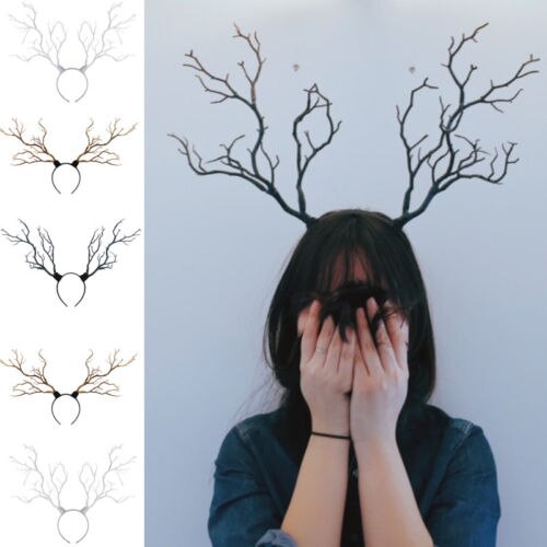 Kerst Hoofdband Gothic Halloween Takken Gewei Kostuum Vrouwen Foto Props Fee Elegante Art Kunstmatige Gewei