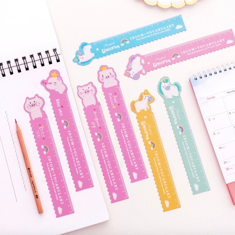 Cute Animals Ruler Scale Drawing Tools Straight Ruler Measuring School Office Supplies Student Kid