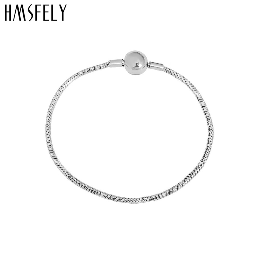 HMSFELY 316L Stainless Steel 2mm Snake Chain Clasp Bracelets DIY Women Charm Bracelets Jewelry Accessories 17-21cm Length 5pcs