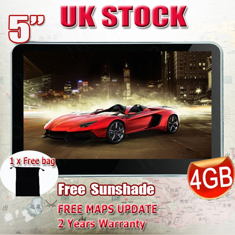 5 pouces GPS voiture Navigation MTK 8GB capacité royaume-uni ue AU NZ cartes Speedcam POI avec parasol