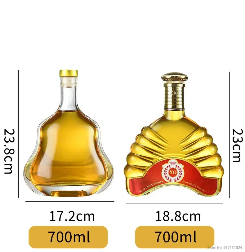 Decantador de whisky para licor, Bourbon escocés, tapón hermético, sin plomo, artículos de bar de lujo, 750 ml