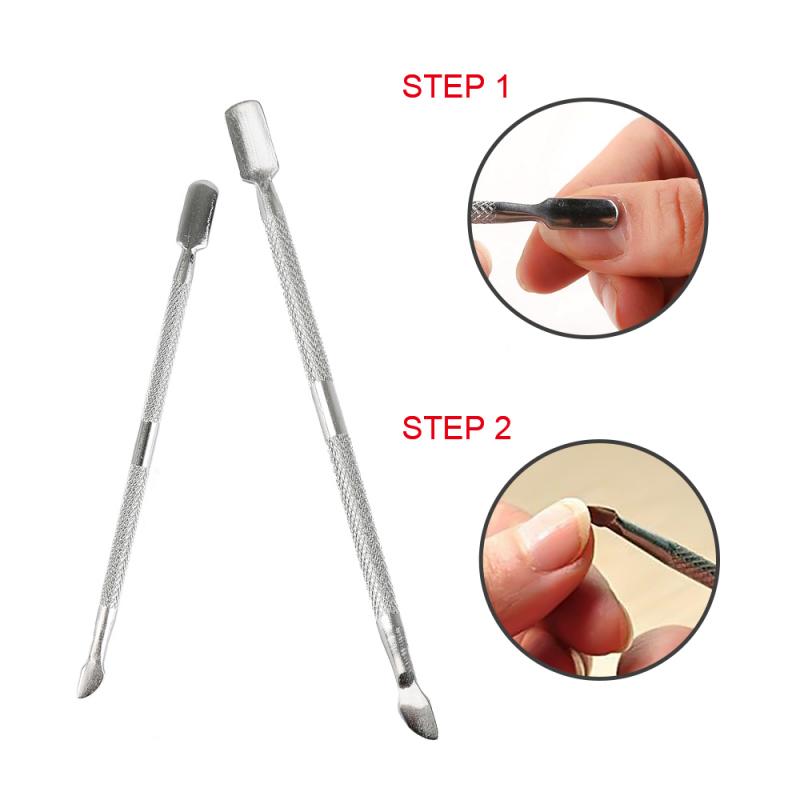 1pc nagelriem nagel duwer lepel verwijderaar roestvrij staal manicure verwijderaar duwer trimmer dode huid verwijderaar nagel kunst verzorgingstool