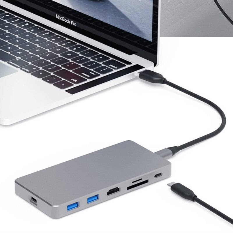 ICREATIVE Type C Docking Station USB Hub 11 in1 Adapter MST Dual Display HDMI VGA PD For Apple Asus HP Samsung MacBook Laptop