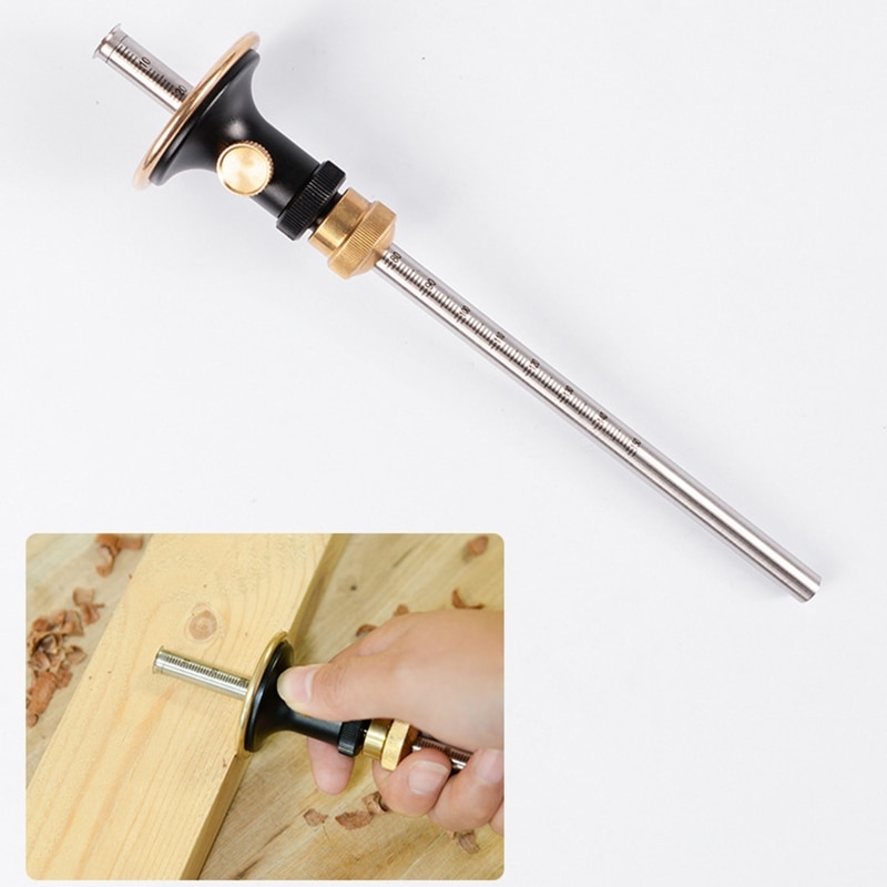 Stainless Steel Woodworking Scribe Marking Gauge Fine Tuning Mortise Scriber Ruler High Precision Carpenter Tool