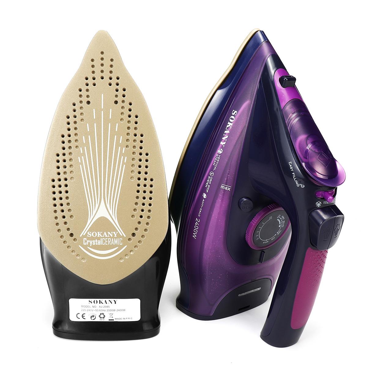 Fast 2400W Electric Steam Iron 5Speed Cordless iron with steam generator Clothe Garment Steam irons Ceramic Soleplate iron