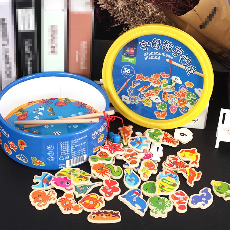 40pcs giocattoli da pesca per bambini giocattoli per l&#39;educazione precoce bambini numero lettera pesce magnetico giocattolo sviluppo del gioco giocattoli intellettuale