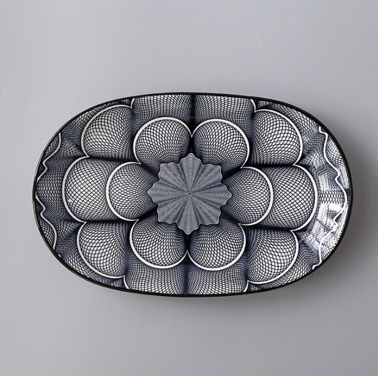 30*19.2cm 12 Inch Fish Dish Underglaze Color Home Dish Plate Hotel Ceramic Plate For Kitchen Tableware: 14