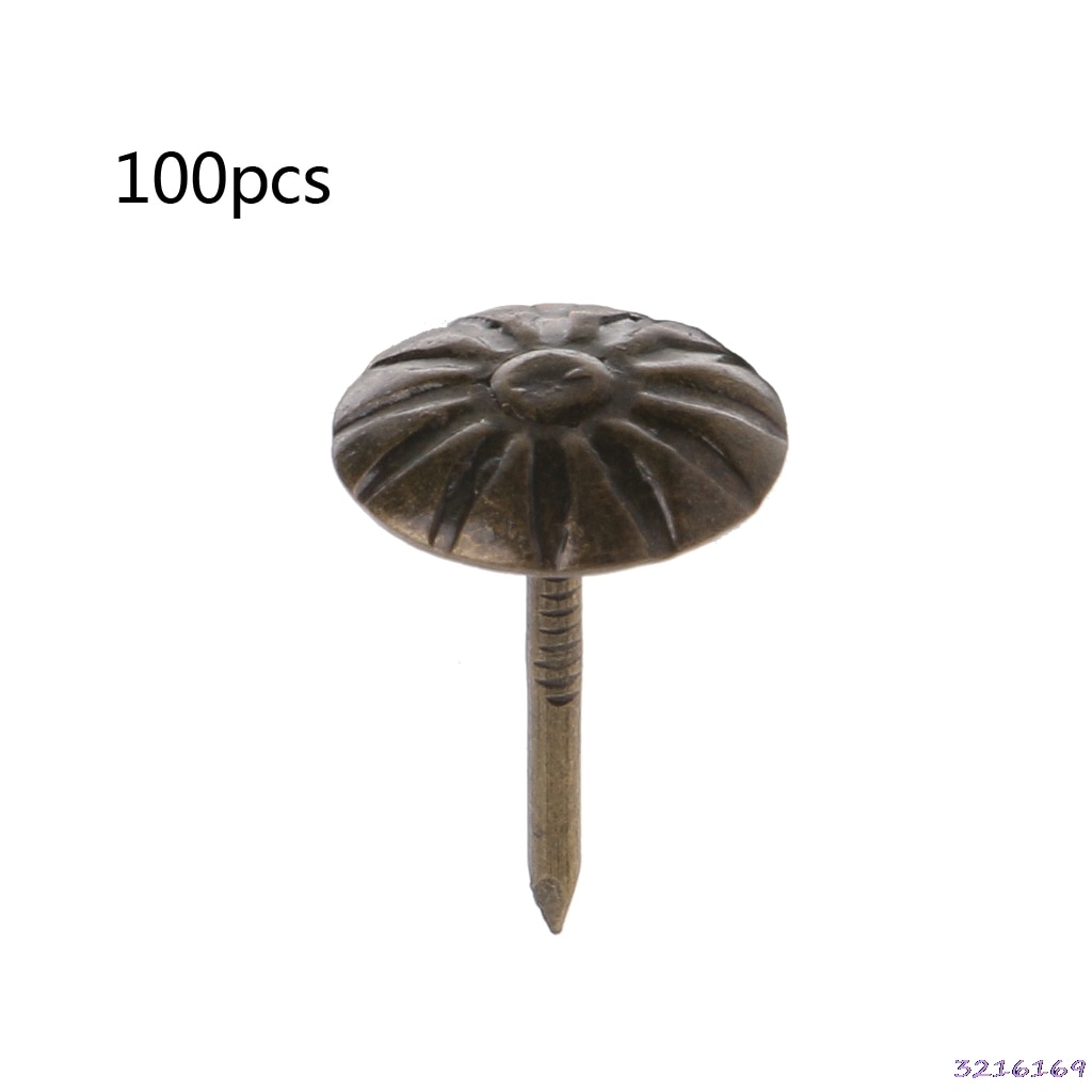 100 stks Antiek Messing Bekleding Nails Tack Stud Punaise Doornail Hardware Decor-34 #