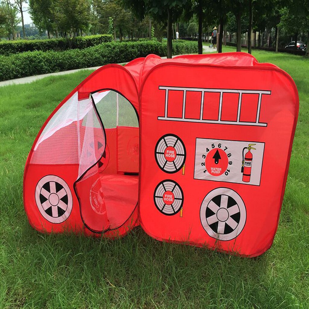 Brandweerwagen Vorm Kids Kinderen Play Tent Up Playhouse Thuis Indoor Tuin Outdoor Speelgoed Activiteiten