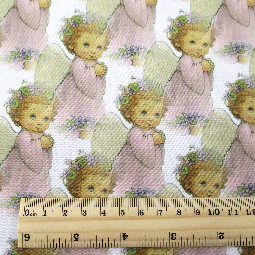 50*145cm ange lettres imprimer Polyester coton tissu Patchwork pour tissu marionnette vêtement tissu Quilting matériel poupée, 1Yc13586: 1058211001