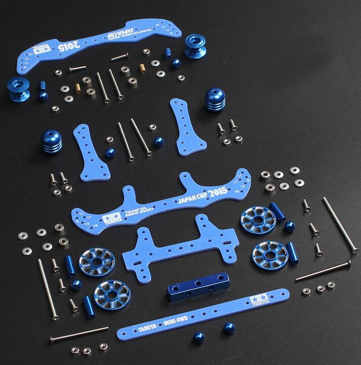 Yang Kai 4WD Modifica FAI DA TE Set FM MA/AR Telaio Pneumatico Ruota di Guida Hub Rubinetto Phoenix Coda per Tamiya mini Modello di Auto: blue primary set