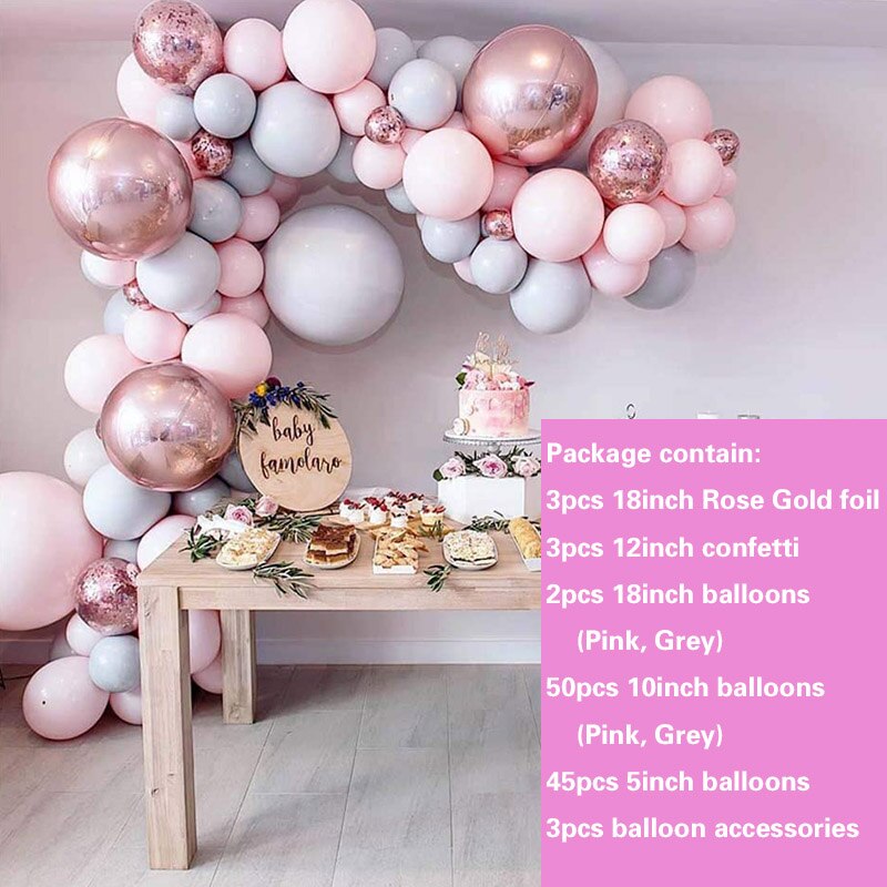 Arche de mariage avec ballons, 106 pièces, kit de guirlande, décoration pour fête prénatale: Macaron set 2