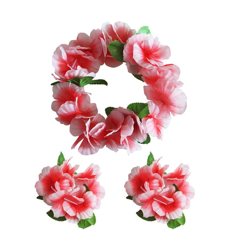 Oheart hawaii blomster krans pandebånd hovedbeklædning armbånd sæt til bryllupsfest dekoration diy sommer krans håndværk: 05 / Pandebånd
