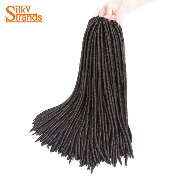 Silky Strands Synthetic Straight Faux Locs Hair Extensions For Women Afro High Temperature Ombre Braiding Hair Crochet Braids: #4