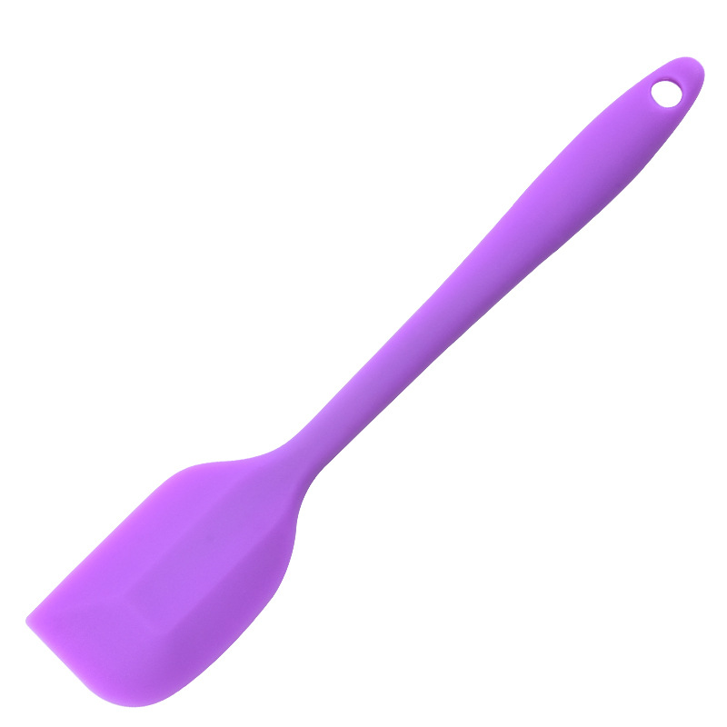 Soft Baking Spatula Multiple Color Silicone Baking Spatula Heat-Resistant Non-stick Cooking Kitchen Utensils Cake Brush Tools: purple 21.5x4cm