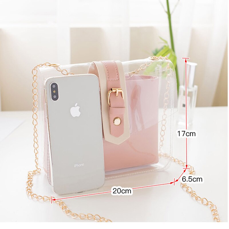 Casual Transparante PVC Jelly schoudertassen voor Vrouwen Reizen Handtassen Crossbody Mobiele Telefoon Portemonnee Dames Meisje