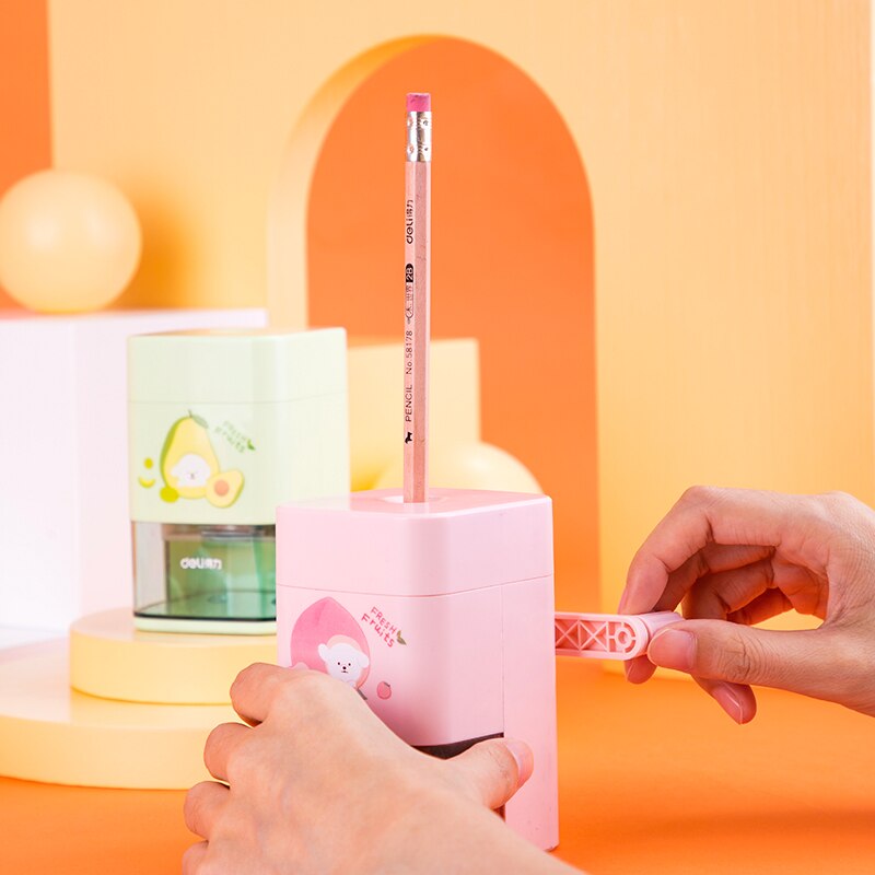 Deli Rotary Pencil Sharpener For Graphite Pencil Pink Green For Office and Student ER10604