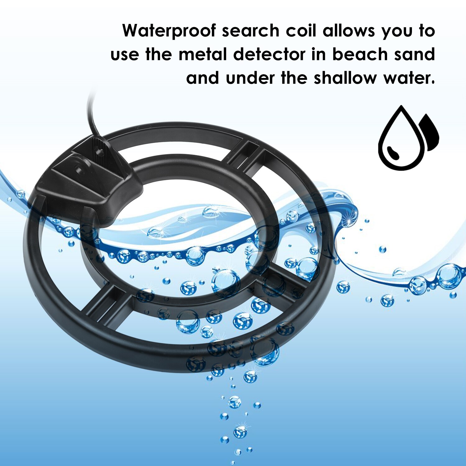 KKmoon 9.7-inch Search Coil Waterproof Round Submersible Searching Coil for Metal Detector MD3030/MD4030/MD4060