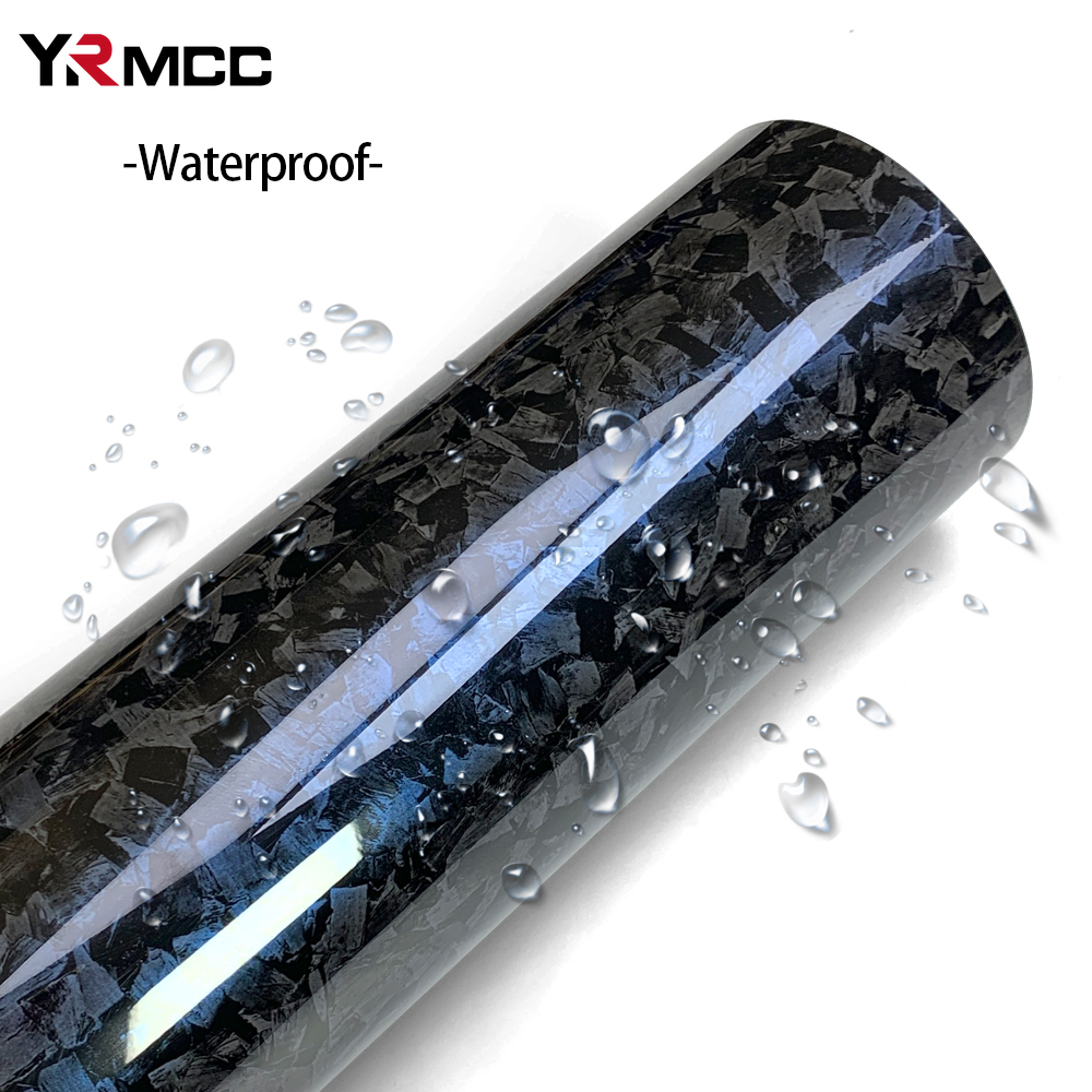 Carbon Fiber Vinyl Wrap Wasserdichtes, selbstklebendes Vinyl Auto Tuning Autoaufkleber Geschmiedete Kohlefaserfolie Autozubehör für den Innenbereich