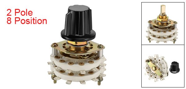 uxcell 1/4pcs Rotary Switch Selector 2 Pole 3/4/5/6/8/9/10/11 Position Selectable 1-2 Deck Band Channel Easily Turned: 2P8T K18-1