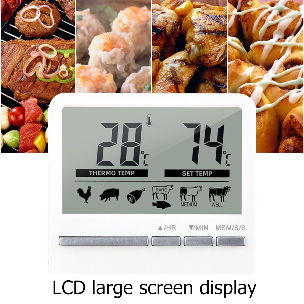 Multi-function Digital Oven Thermometers Wireless Food Cooking Baking Timer BBQ Meat LCD Barbecue Grill Probe Thermometer