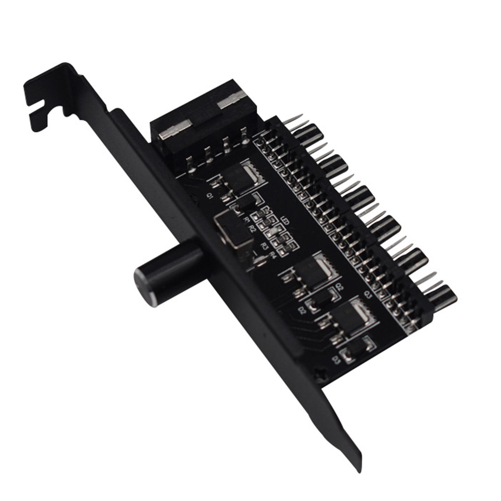6 Way PC Cooler Cooling Fan Speed Controller PCI Bracket Save Space High Performance for CPU Case VGA PWM Fan 12V: 4 Pin Interface