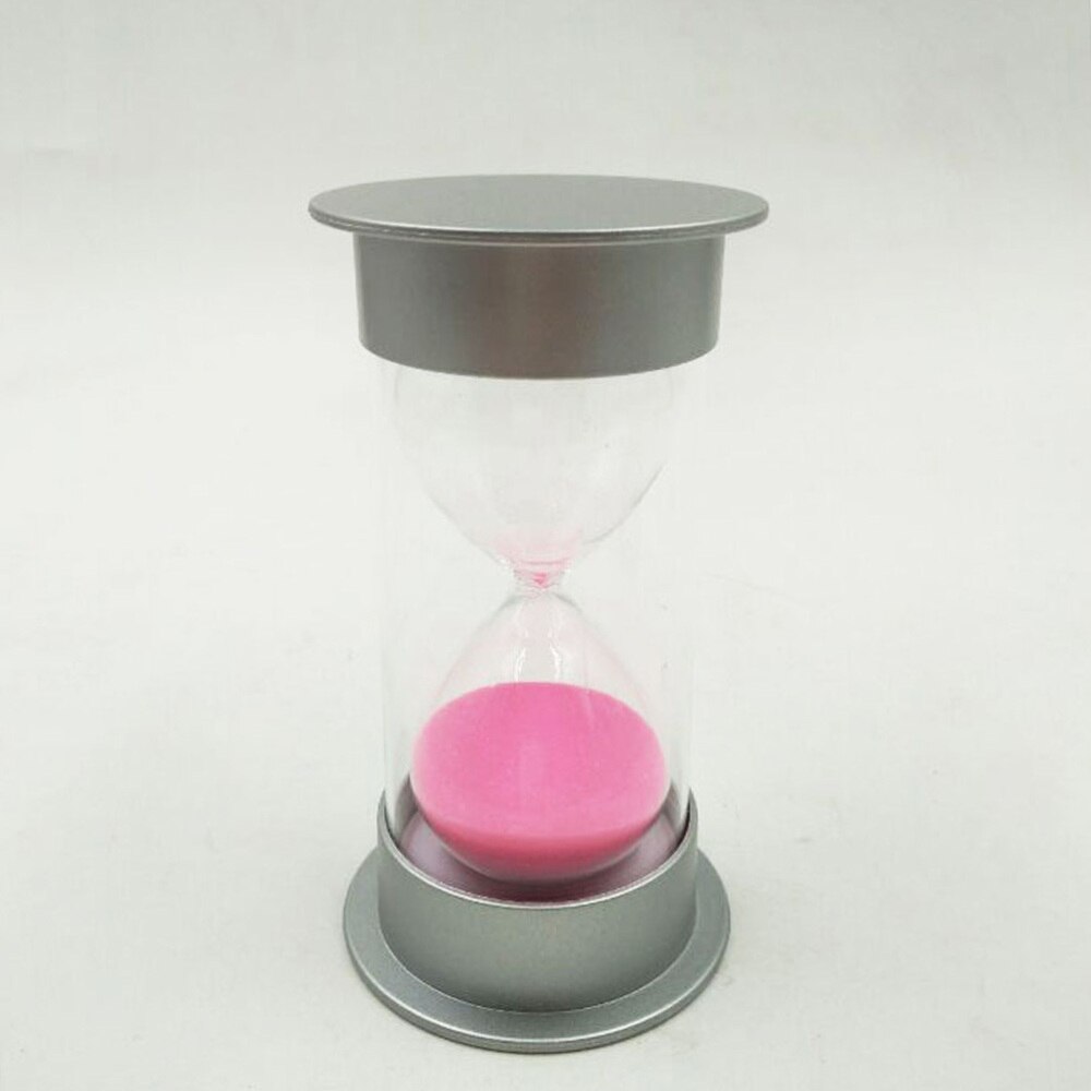 Simple Cylinder Sand Hourglass 5 Minutes Sand Timer Sandglass Hourglass (Silver and Blue)