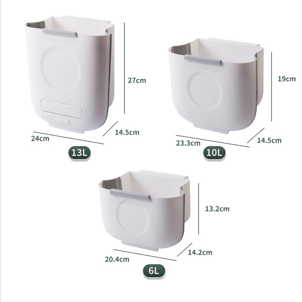 Multipurpose Collapsible Trash Bin Small Hanging Kitchen Collapsible Trash Can for Office School Green Portable Waste Bins