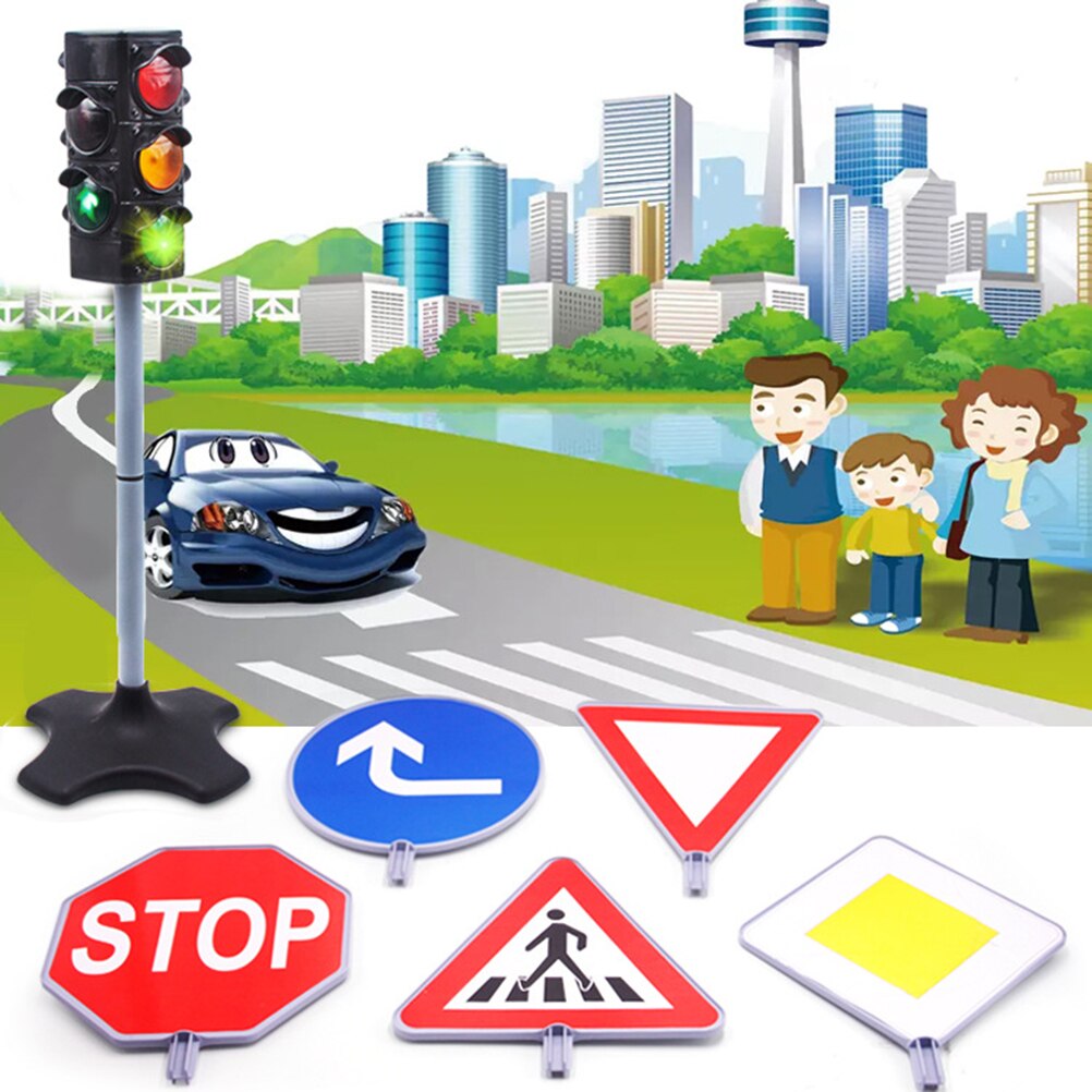 Simulatie Verkeersborden Light Veiligheid Crossing Road Speelgoed Vroege Jeugd Educatief Speelgoed Kinderen Leren Speelgoed #40