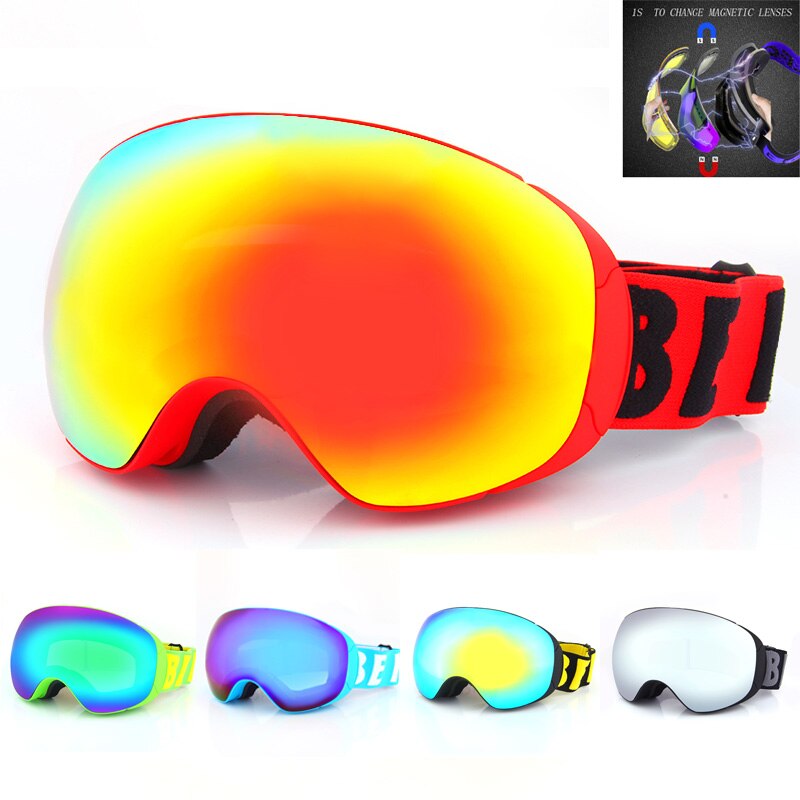 Novo óculos de esqui magnético com lente de mudança rápida uv400 proteção anti-nevoeiro snowboard óculos para homem e mulher óculos de esqui