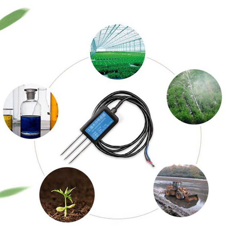 Soil Moisture Sensor Humidity Temperature Electrical Conductivity Tester Meter RS485 Output Soil Moisture Meter Humidity Meter
