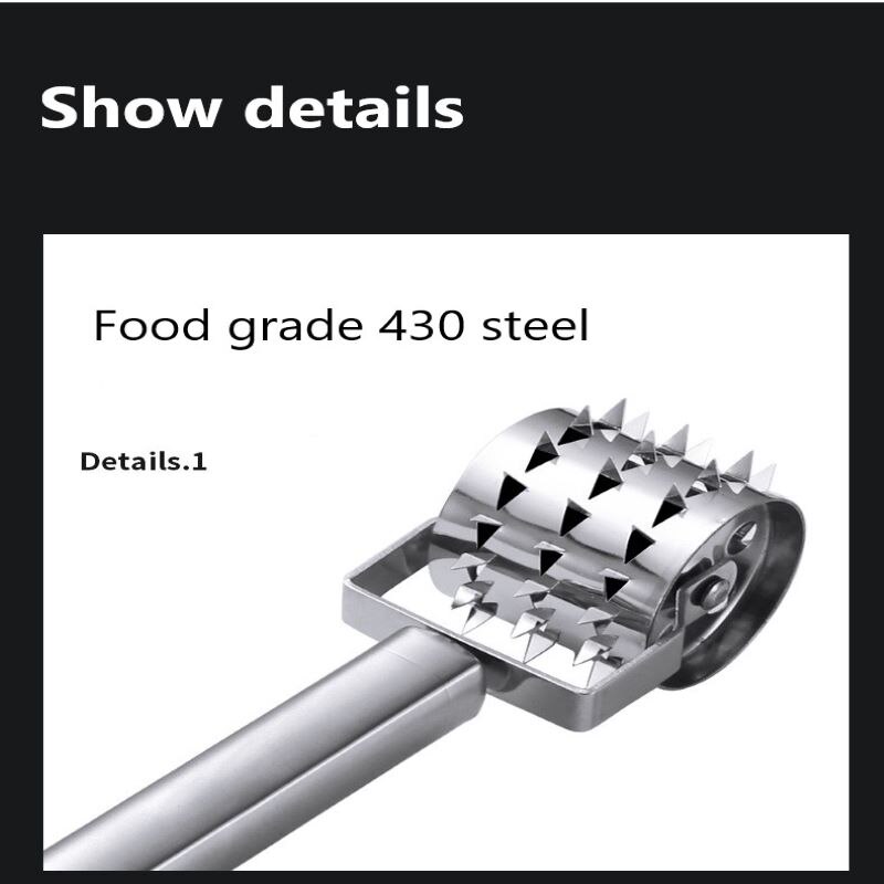 1PC Küche Edelstahl Steak Stift rollen Kiefer Nadeln Fleisch Loosener Küche Werkzeuge Küche Zubehör