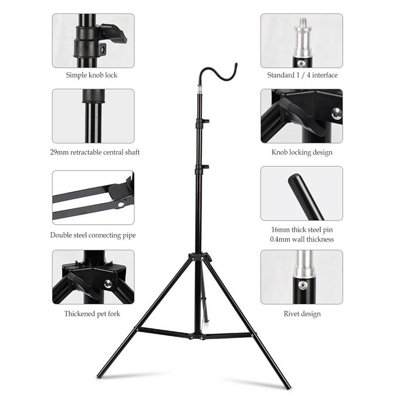 Trépied pliable et télescopique de 2m, support léger réglable pour lampe de camping, accessoires de camping