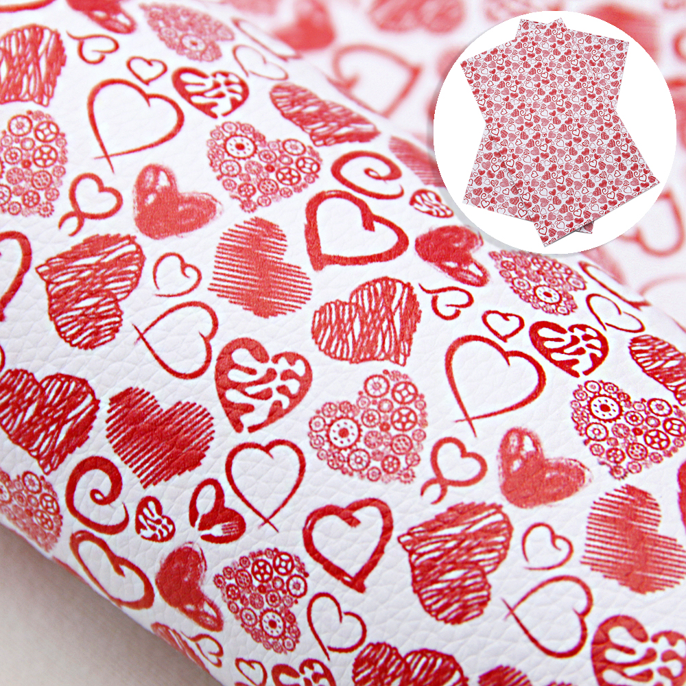 20*34cm litchi korn love heart trykt vinyl stof imiteret læder ark til gør-det-selv ,1 yc 9083: 1094325036