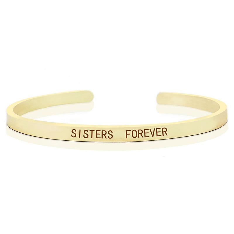 Beste Freund & Schwestern Armbinde Gold Farbe Gravierte Manschette Armbinde Armreif Kleine Schwester Große Schwester Schmuck Geburtstag: Schwester bis in alle Ewigkeit