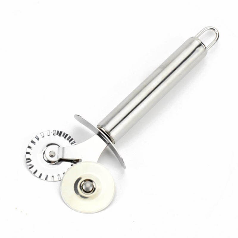 Stainless Steel Pizza Knife For Dough Pastry Wheel Cutter Double Rollers Cookie Pizza Cutter Shovel Kitchen Supplies