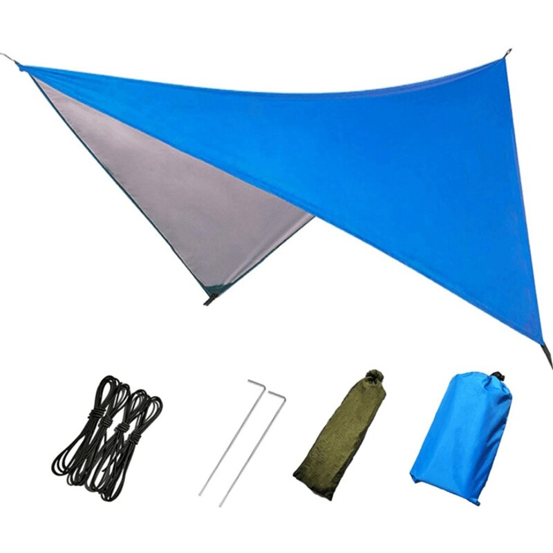 Camping Tarp Waterproof,Hammock Rain Fly,Outdoor Moistureproof Picnic Mat,Multifunction Tent,91 x 83 Inch: blue