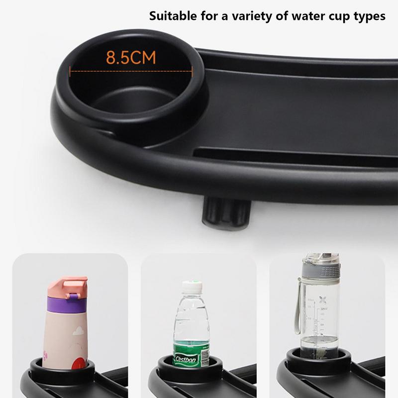 Stroller drink holder 3 in 1 removable 360 degree adjustable snack tray anti-slip large capacity black stroller accessory cell