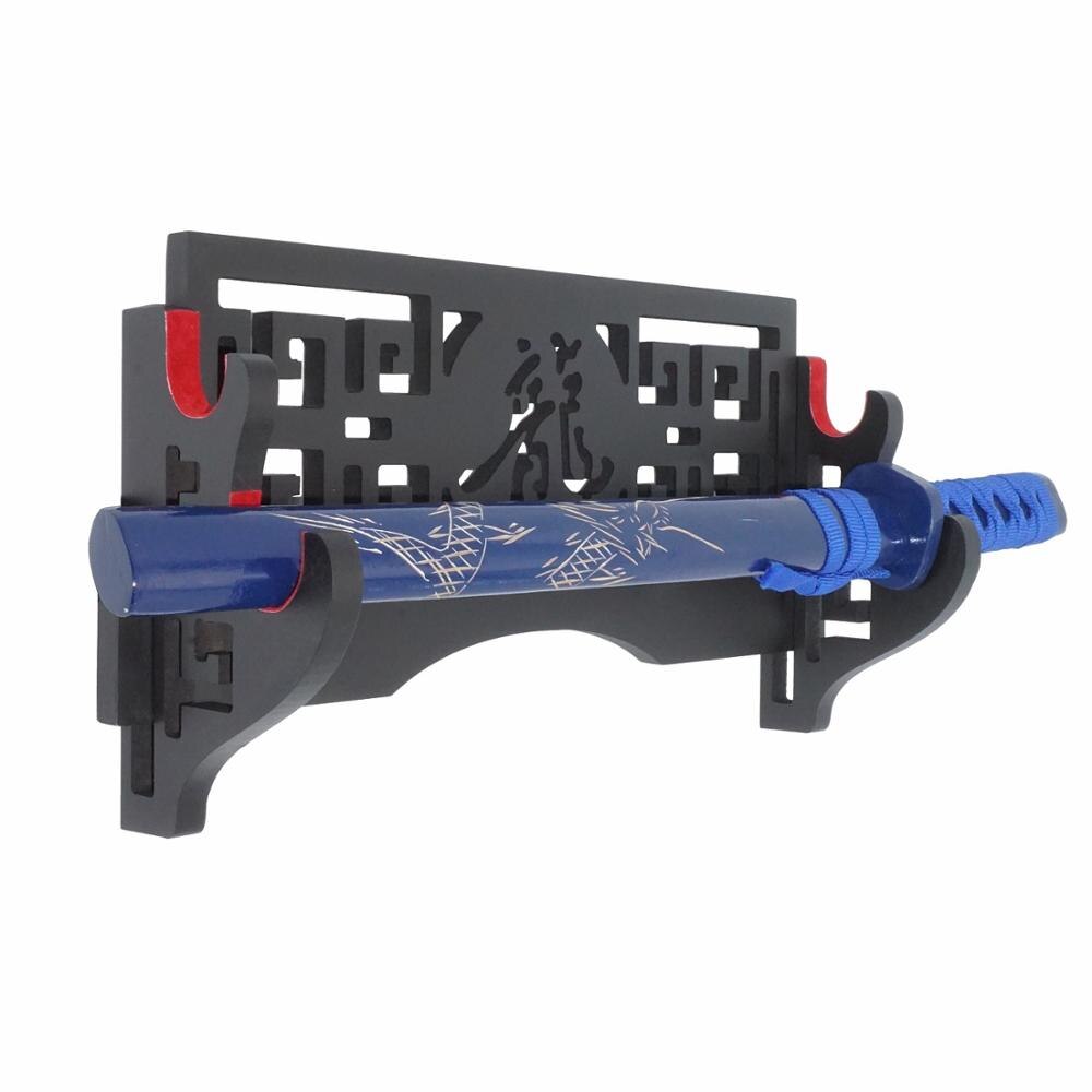 Fløjl beskytter sværd vægmontering sværdholder displaystativ til katana wakizashi genji og samurai sværd 2 tier drage