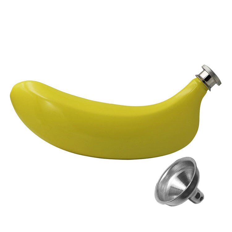 Mini 5oz rostfritt stål 304 vodka tratt whiskyflaska hip flaska bärbar ficka banan sprit flagon alkohol flaska lppunk: Default Title
